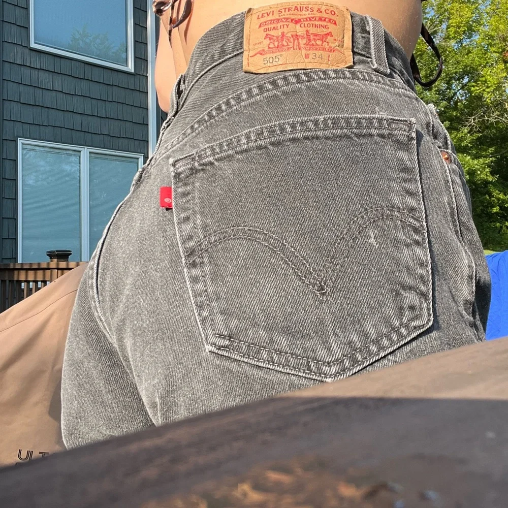 Gray Denim Shorts - Picture 3 of 4